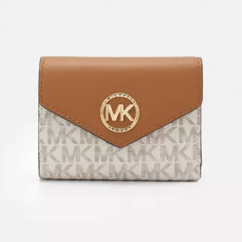 Кошелек Michael Kors Greenwich Trifold, кремовый/коричневый
