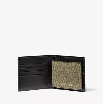 Кошелек Michael Kors Harrison Logo Billfold With Passcase, тёмно-зелёный
