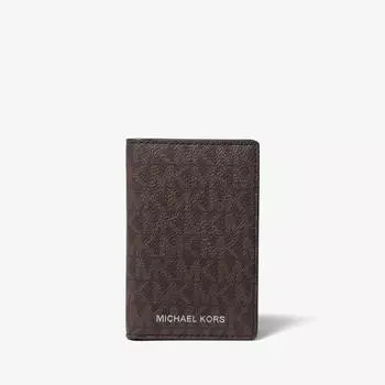 Кошелек Michael Kors Hudson Logo Bi-Fold, коричневый