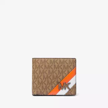 Кошелек Michael Kors Hudson Logo Stripe Billfold, бежевый