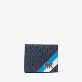 Кошелек Michael Kors Hudson Logo Stripe Billfold, синий