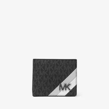 Кошелек Michael Kors Hudson Logo Stripe Billfold, темно-серый