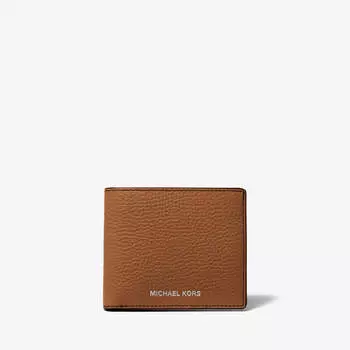 Кошелек Michael Kors Hudson Pebbled Leather Slim Billfold, красный