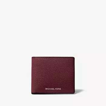 Кошелек Michael Kors Hudson Pebbled Leather Slim Billfold, красный