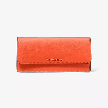 Кошелек Michael Kors Jet Set Large Saffiano Leather Snap-Front, оранжевый