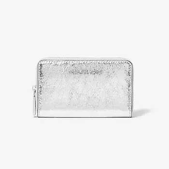 Кошелек Michael Michael Kors Small Crackled Patent, серебряный
