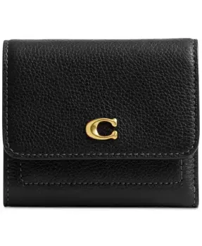 Кошелек Mila Small Leather Flap с клапаном COACH, черный