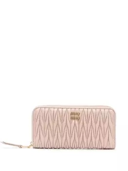 Кошелек Miu Miu из кожи матлассе, серый