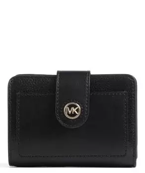 Кошелек Mk с подвесками из зернистой яловой кожи Michael Kors, черный
