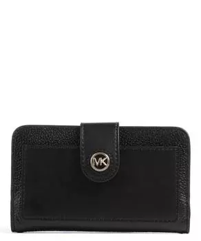 Кошелек Mk с подвесками из зернистой яловой кожи Michael Kors, черный