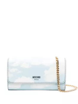 Кошелек Moschino с облачной печатью, синий