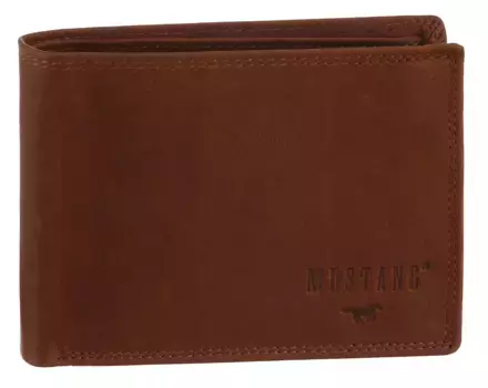 Кошелек MUSTANG "Udine", кожаный, с внутренним отделением на молнии, коричневый