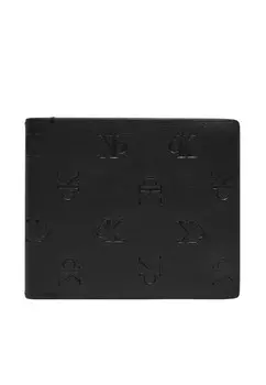 Кошелек мужской Calvin Klein Jeans кожаный с тиснением, черный