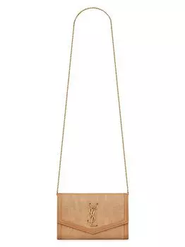 Кошелек на цепочке Uptown из микро-рафии Saint Laurent