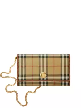 Кошелек на цепочке в клетку BURBERRY, нейтральный