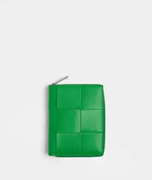 Кошелек на молнии Bottega Veneta, зеленый