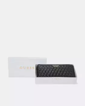 Кошелек на молнии и ручке Guess, чёрный