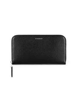 Кошелек на молнии из классической кожи 4G Givenchy, черный