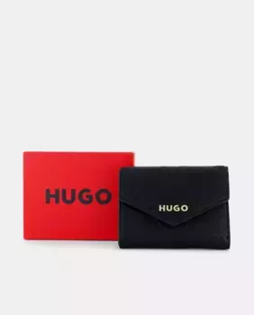 Кошелек на молнии из ультрамягкой эко-кожи Hugo, черный