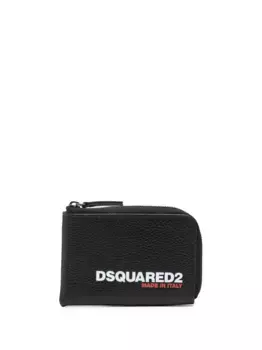 Кошелек на молнии с логотипом DSQUARED2, черный