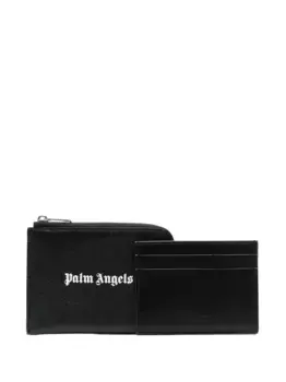 Кошелек на молнии с логотипом PALM ANGELS, черный