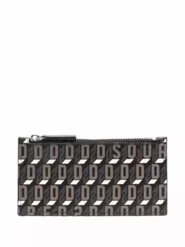 Кошелек на молнии с монограммой DSQUARED2, черный