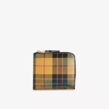 Кошелек на молнии с принтом «тартан» Comme des Garons, желтый