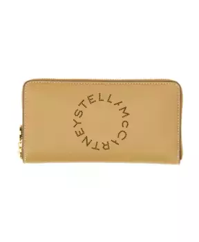 Кошелек на молнии с тиснением зернистого мата Stella Mccartney, бежевый