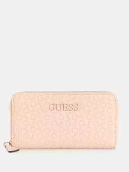 Кошелек на молнии с тисненым логотипом Bowie Guess Factory, цвет Blush