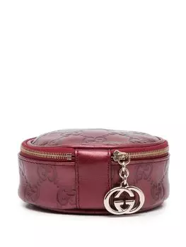 Кошелек на молнии с узором GG Supreme Gucci, красный