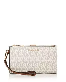 Кошелек на руку с фирменным принтом Michael Kors, цвет Ivory/Cream