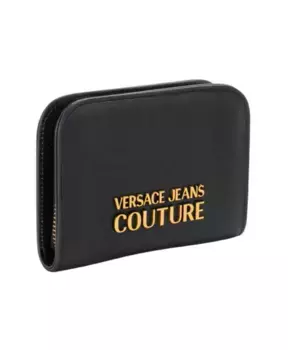 Кошелек на синтетической молнии с оригинальной крышкой Versace, черный