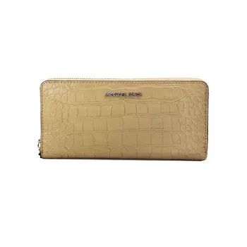 Кошелек на запястье Jet Set Large Camel Animal Print из кожи Continental Michael Kors