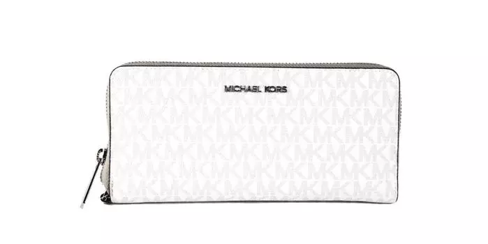 Кошелек на запястье Jet Set Travel Large Optic White Signature Continental Michael Kors