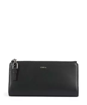 Кошелек nuvola continental из мелкозернистой кожи Furla, черный