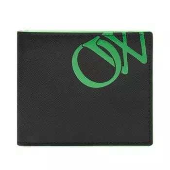 Кошелек Off-White Logo Billfold, черный/зеленый