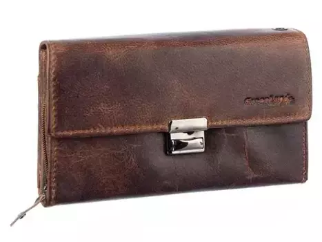 Кошелек официанта GreenLand Nature "Монтана" из кожи буйвола со множеством отделений для купюр, коричневый