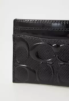 Кошелек PATENT SIGNATURE LEATHER ESSENTIAL CARD CASE COACH, черный