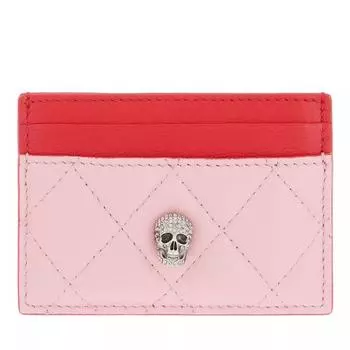 Кошелек pave skull card holder pastel pink Alexander Mcqueen, красный