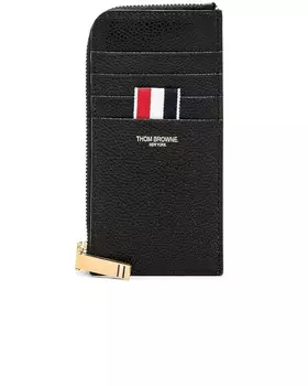 Кошелек Pebble Grain на молнии Thom Browne, черный