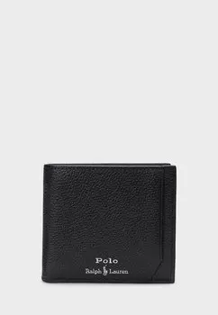 Кошелек PEBBLED LEATHER BILLFOLD COIN WALLET UNISEX Polo Ralph Lauren, черный
