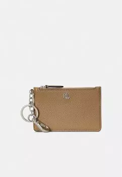 Кошелек PEBBLED LEATHER ZIP CARD CASE Ralph Lauren, коричневый