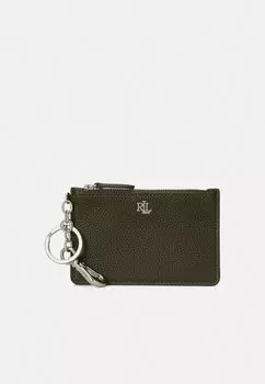 Кошелек PEBBLED LEATHER ZIP CARD CASE Ralph Lauren, оливково-зеленый