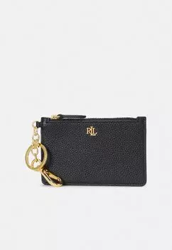 Кошелек PEBBLED LEATHER ZIP CARD CASE Ralph Lauren, черный