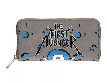 Кошелек «Первый мститель» Капитана Америки на молнии Marvel, черный