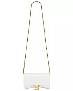 Кошелек «Песочные часы» на цепочке Balenciaga, белый