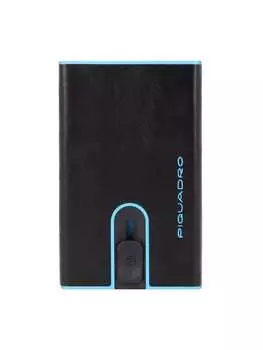 Кошелек Piquadro Blue Square Kreditkartenetui RFID Schutz Leder 6.5 cm, черный