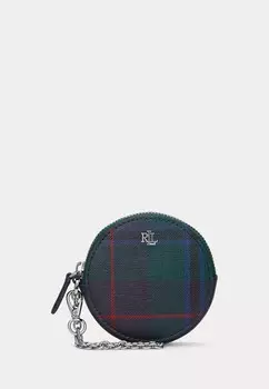Кошелек PLAID LEATHER SMALL ROUND POUCH Lauren Ralph Lauren, темно-синий