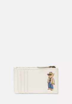 Кошелек POLO BEAR LEATHER ZIP CARD CASE Ralph Lauren, кремовый