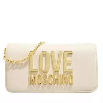 Кошелек portafogli bonded pu avorio Love Moschino, бежевый